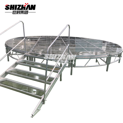 Aluminum Alloy Plywood Acrylic Glass Stage Anti Slip Black 15mm