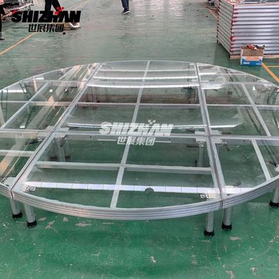 Acrylic Wedding Reception Glass Stage Aluminium Easy Assembly Portable Modular Round