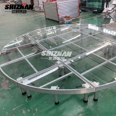 Acrylic Wedding Reception Glass Stage Aluminium Easy Assembly Portable Modular Round