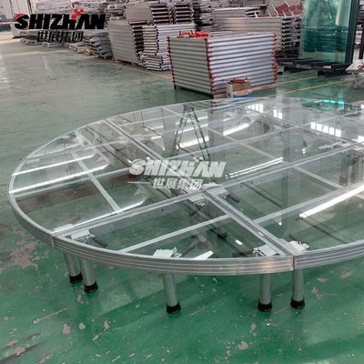 Acrylic Wedding Reception Glass Stage Aluminium Easy Assembly Portable Modular Round