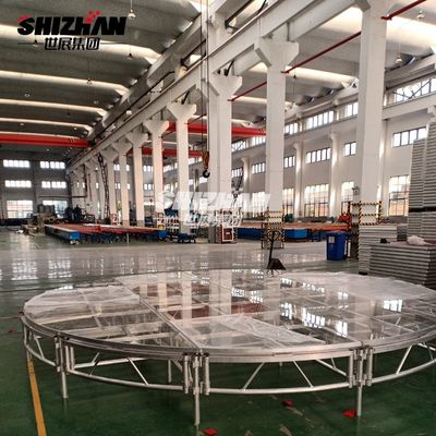 Acrylic Wedding Reception Glass Stage Aluminium Easy Assembly Portable Modular Round