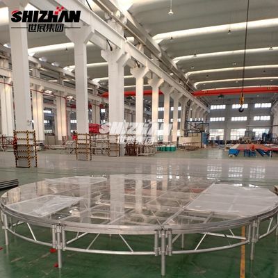 Acrylic Wedding Reception Glass Stage Aluminium Easy Assembly Portable Modular Round