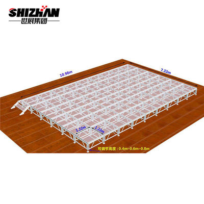 Large Corporate Event Stage Retractable Acrylic Tempered Glass Lights Round Stage