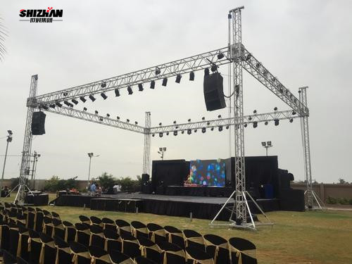 Portable Outdoor Concert Stage Truss Aluminum Rotating Lighting Truss For Concert Event